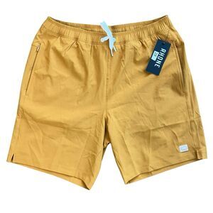 Rhone Shorts Mens M Yellow R&R Swim Trunks 7.5” Lined Stretch Mustard Anti-Order